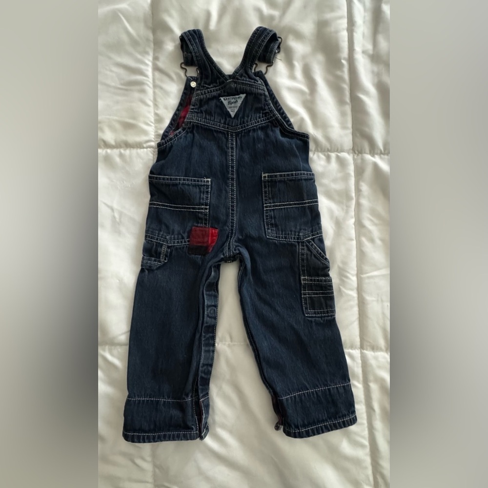 OshKosh B'gosh Kids Overalls - Blue with Red Patches - Picture 8 of 10